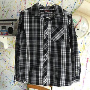 Boys Dress Shirt Plaid Long Sleeve Button Down